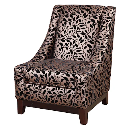 Classic Styled, Wood Base Accent Chair with Contemporary Elements